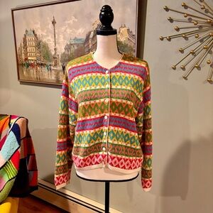 United Colors of Benetton Fair Isle Cardigan Sweater - Women’s Size M/L